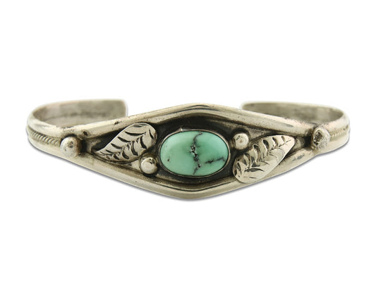 Vintage Navajo Bracelet 925 Silver Turquoise Handmade Signed GC 01 (The Turtle)