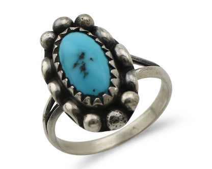 Navajo Ring 925 Silver Turquoise Artist Signed SkyStone Creations C.80's