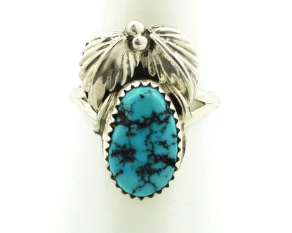 Navajo Ring .925 Silver Sleeping Beauty Turquoise Artist SN C.80's