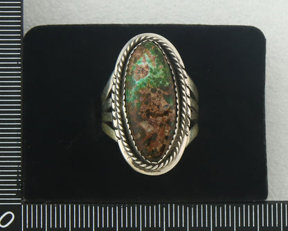 Vintage Navajo Ring 925 Sterling Authentic Turquoise Artist Signed TS Size 8.5