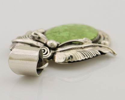 Navajo Pendant 925 Silver Natural Mojave Turquoise Signed E Kee C.80's