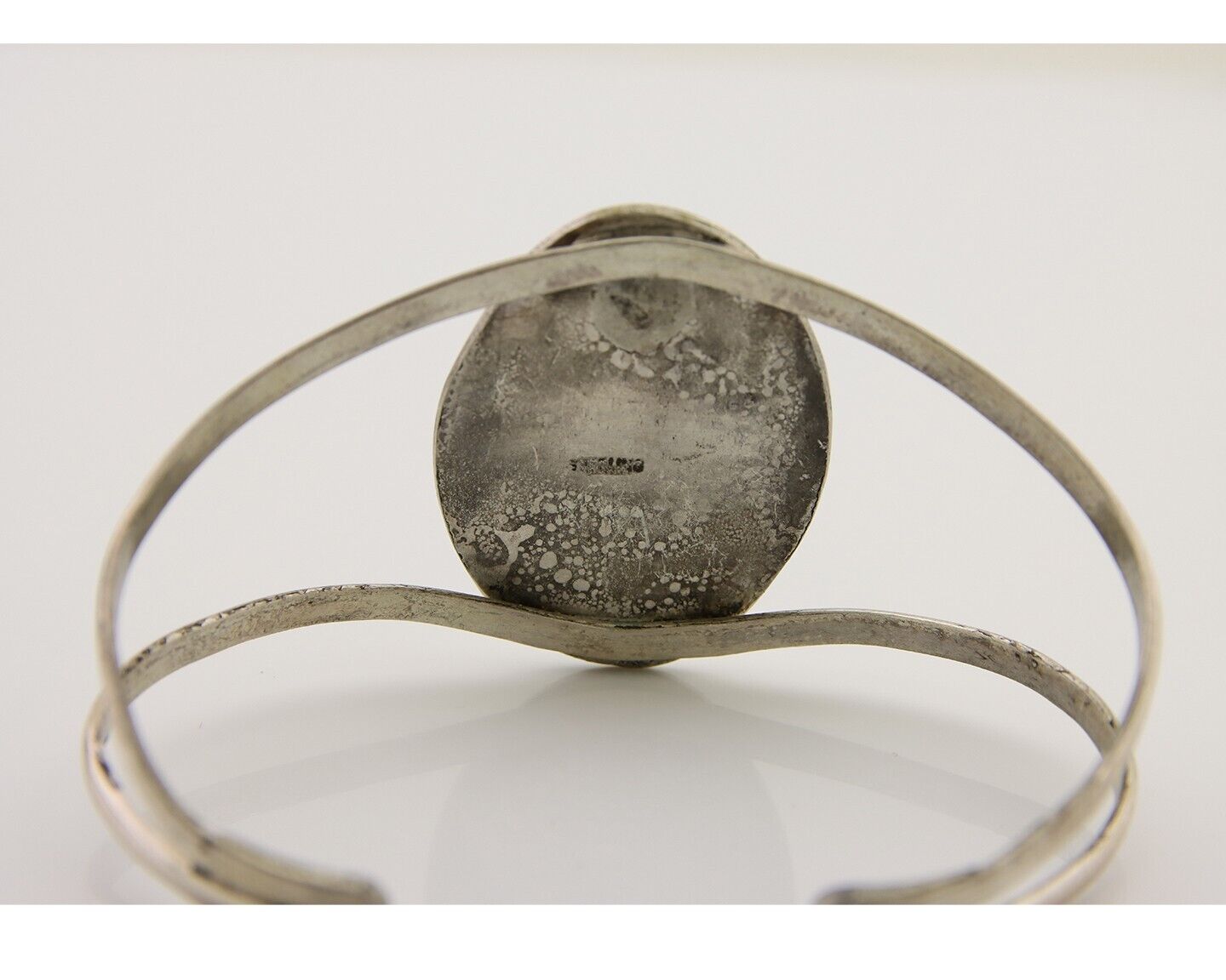 Navajo Hand Stamped Cuff Bracelet Turquoise 925 Silver Native American Artist