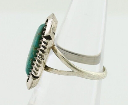 Navajo Ring 925 Silver Sleeping Beauty Turquoise Native American Artist C.80's