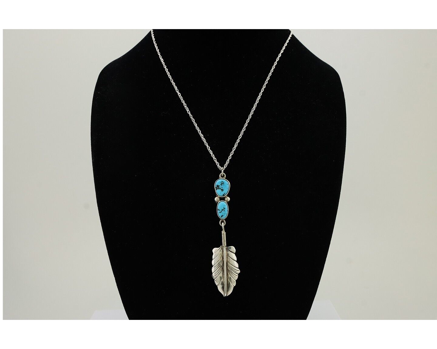 Navajo Turquoise Necklace 925 Silver Artist Signed M Montoya C.80's