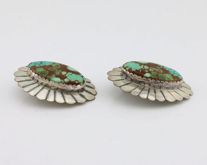 Navajo Handmade Earrings 925 Silver Turquoise Native American Artist C.80s