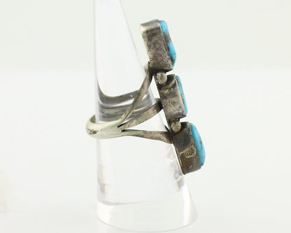 Navajo Ring 925 Silver Natural Blue Turquoise Native American Artist C.80's