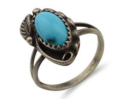 Navajo Ring 925 Silver Turquoise Artist Signed SkyStone Creations C.80's