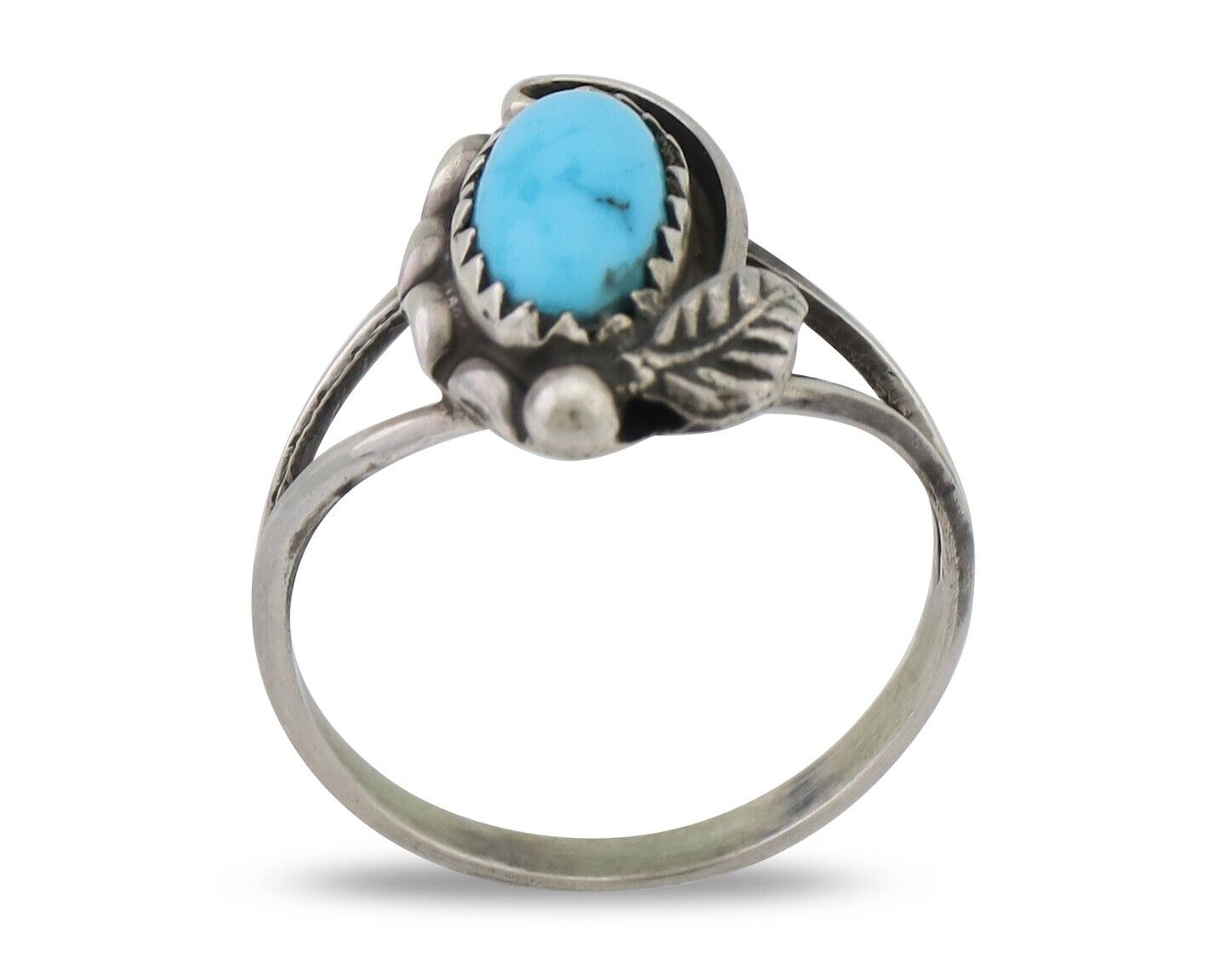 Navajo Handmade Ring 925 Silver Sleeping Beauty Turquoise Artist Signed SC C80s