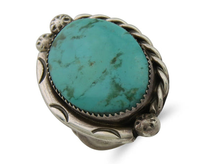 Navajo Ring 925 Silver Blue Turquoise Native American Artist C.80's