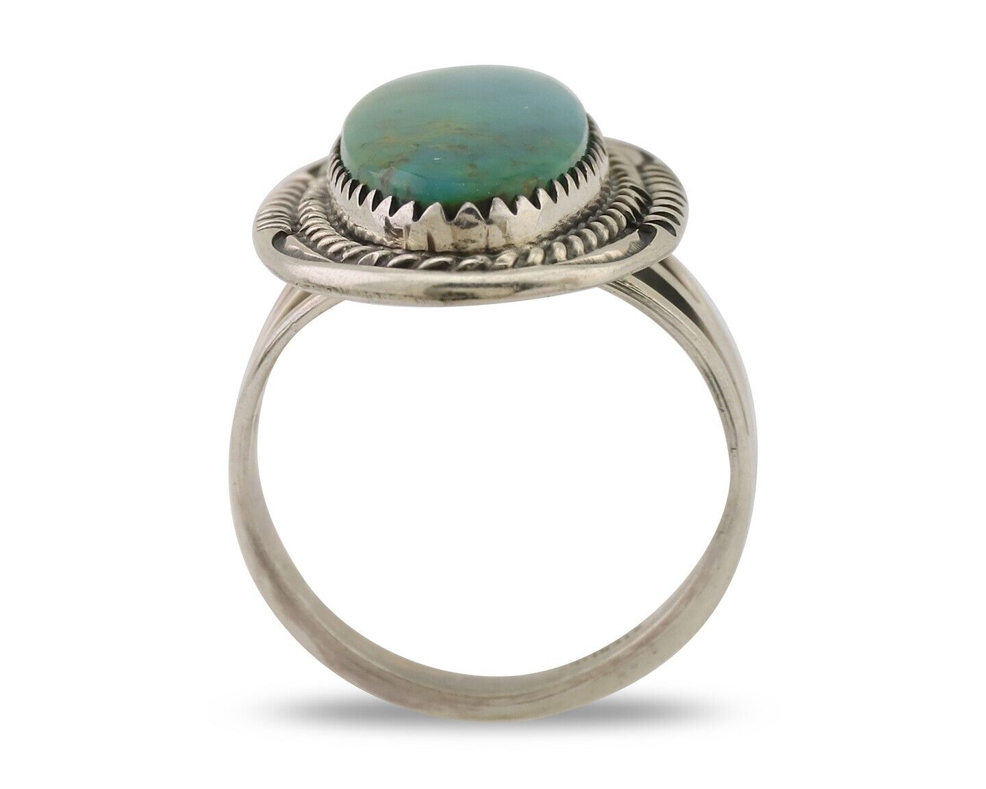 Navajo Ring 925 Silver Natural Blue Turquoise Native American Artist C.80's