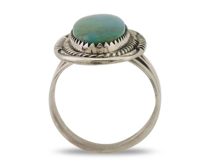 Navajo Ring 925 Silver Natural Blue Turquoise Native American Artist C.80's