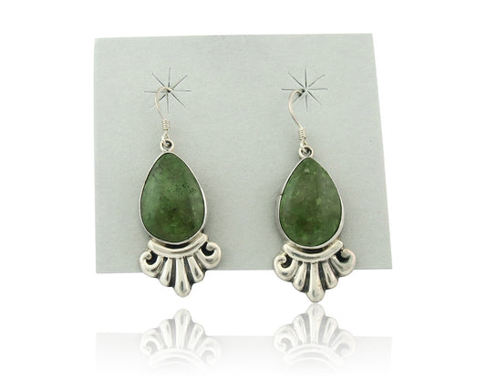 Navajo Earrings Sterling Silver Natural Turquoise Vintage Authentic