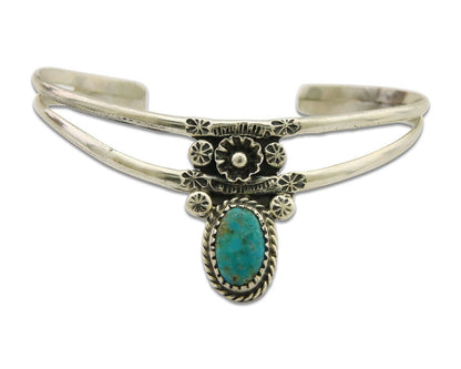 Navajo Cuff Bracelet 925 Silver Turquoise Cuff Native American Artist C.80's
