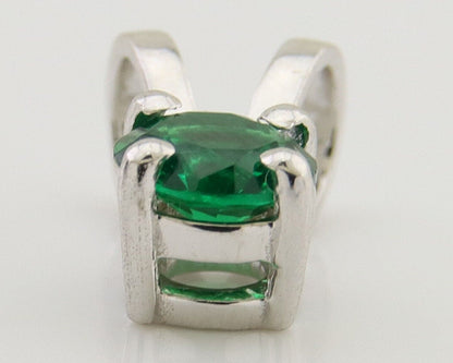 May Birthstone Pendant Set in 14k Solid White Gold