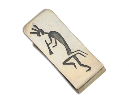 Navajo Kokopelli Money Clip Handmade .925 Silver & .999 Nickle C.80's