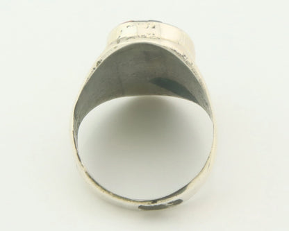 Men Navajo Ring Sterling Silver Natural Turquoise Size 10.5