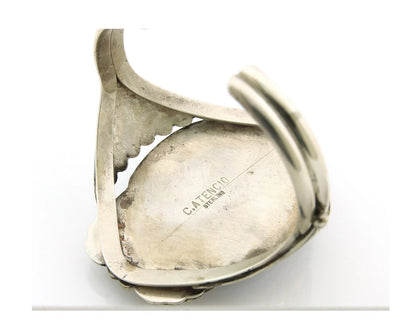 Navajo Cuff Bracelet Sterling Silver Lapis Vintage Signed Cecil Atencio