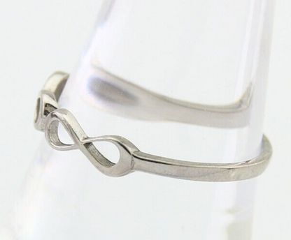 Infinity Heart Promise Ring 925 Solid Silver Size 8.25