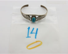 Navajo Handmade Bracelet 925 Silver Natural Blue Turquoise Artist Signed E C.80s