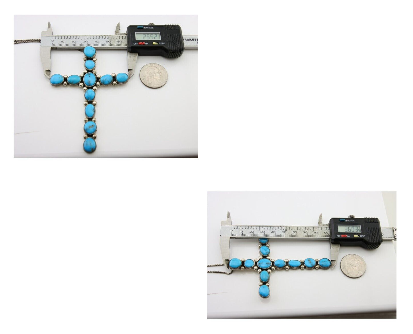 Navajo Necklace 925 Silver Natural Turquoise Native American Artist C.80's