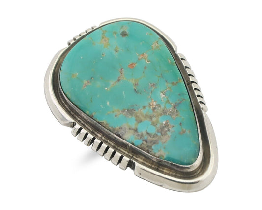 Navajo Ring 925 Silver Blue Gem Turquoise Artist Signed Doug Zachary C.80's