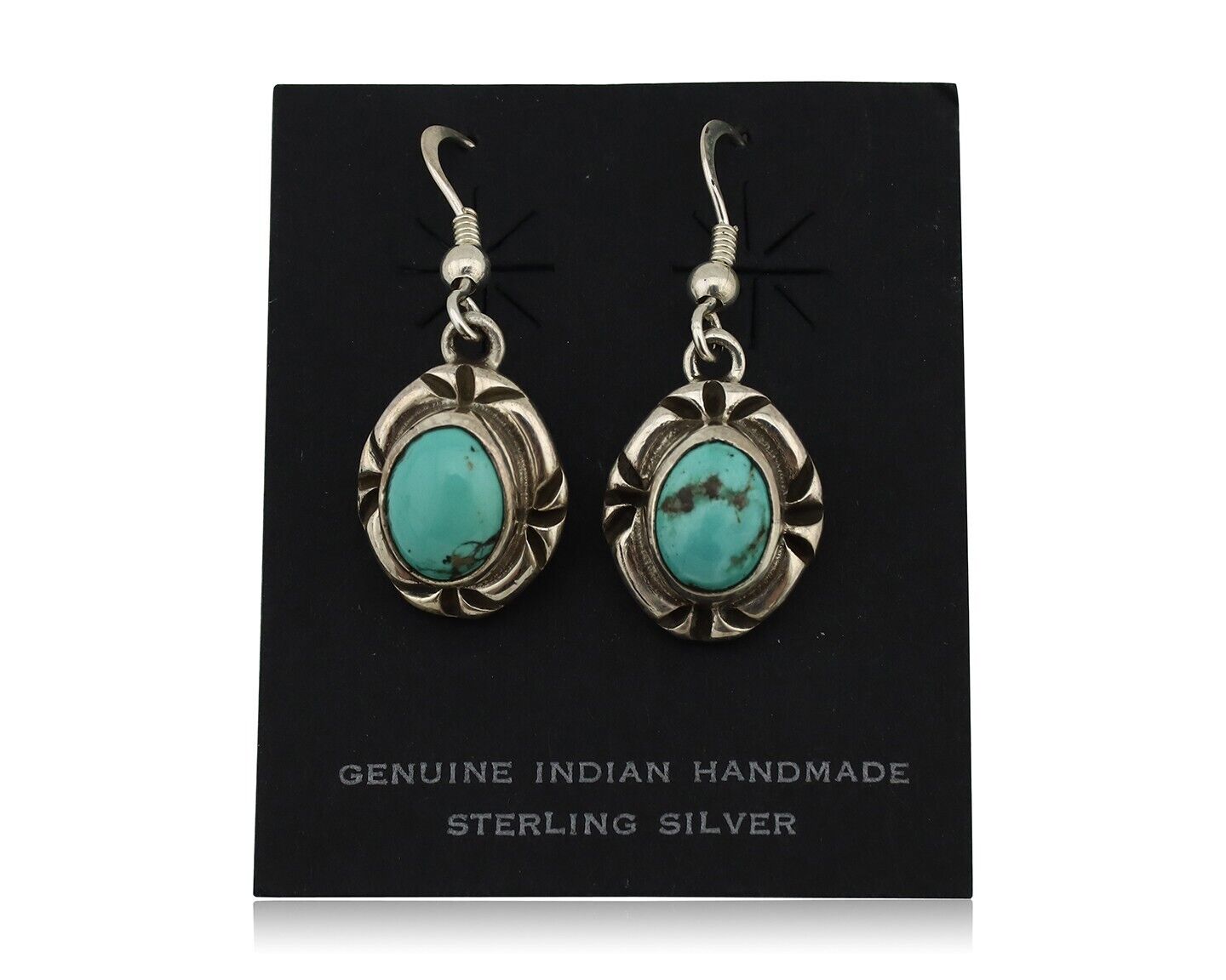 Navajo Earrings 925 Silver Arizona Turquoise Native American Artist C.80s