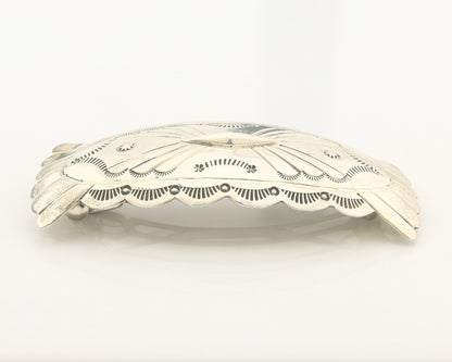 Vintage Navajo Barrette 925 Sterling Silver Hand Stamped Authentic Native Artist