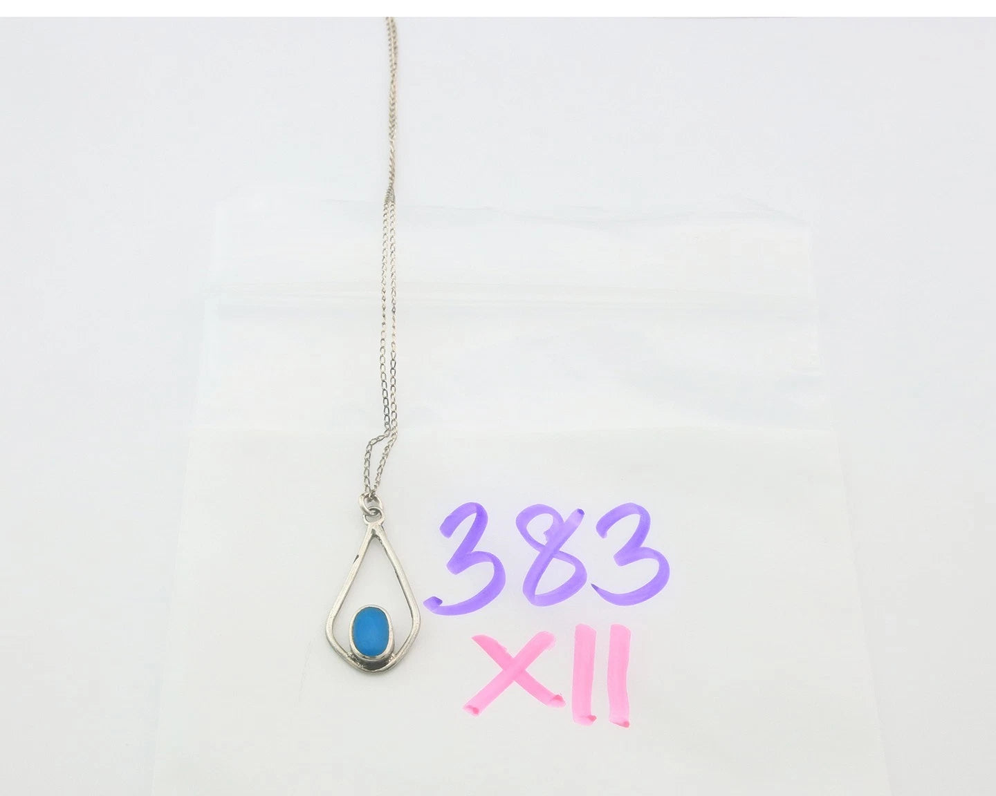 Navajo Necklace Sterling Silver Natural Blue Turquoise Vintage