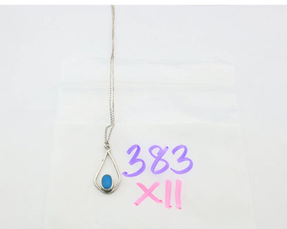 Navajo Necklace Sterling Silver Natural Blue Turquoise Vintage