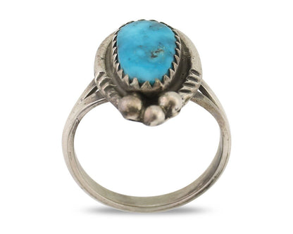 Navajo Handmade Ring 925 Silver Turquoise Native American Artist C.80's