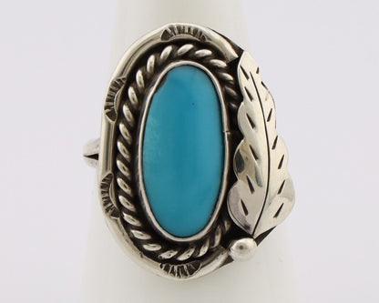 Navajo Handmade Ring 925 Silver Turquoise Artist Signed J C.80's