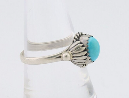 Navajo Ring 925 Silver Kingman Turquoise Native American Artist Made In 1985