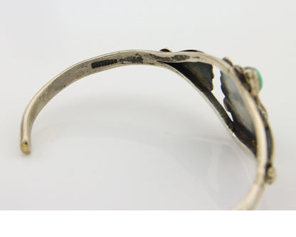 Navajo Bracelet 925 Silver Cuff Turquoise Handmade Native Artist C.80's