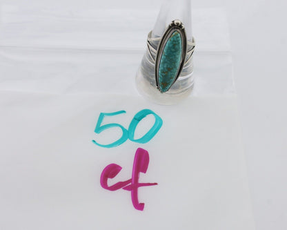 Navajo Handmade Ring 925 Silver Spiderweb Turquoise Size 9.0 C.80's