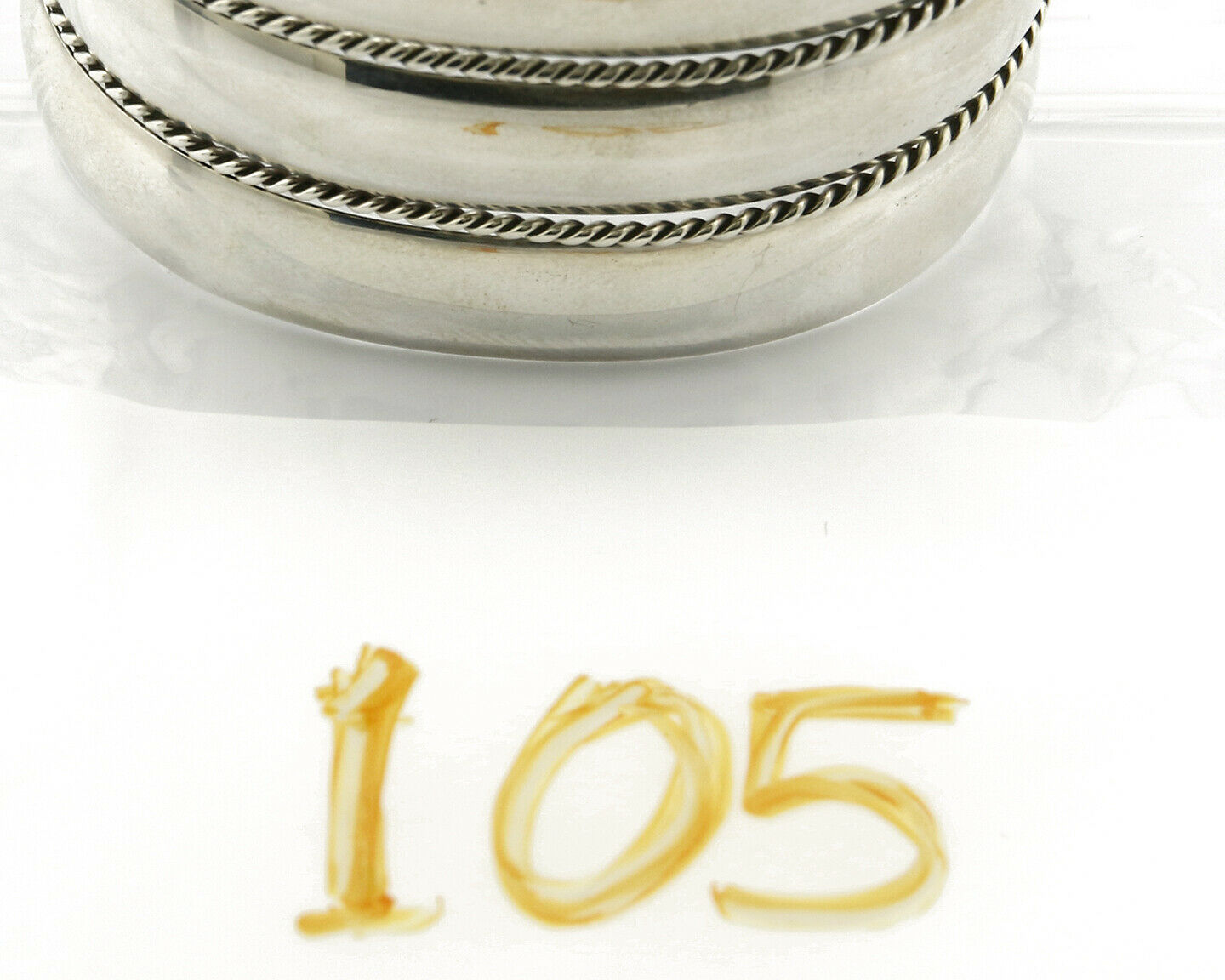 Navajo Handmade Bracelet .925 Silver TAHE 5 Row and Domed Cuff