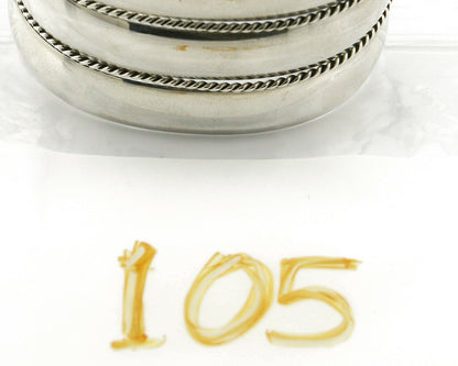 Navajo Handmade Bracelet .925 Silver TAHE 5 Row and Domed Cuff