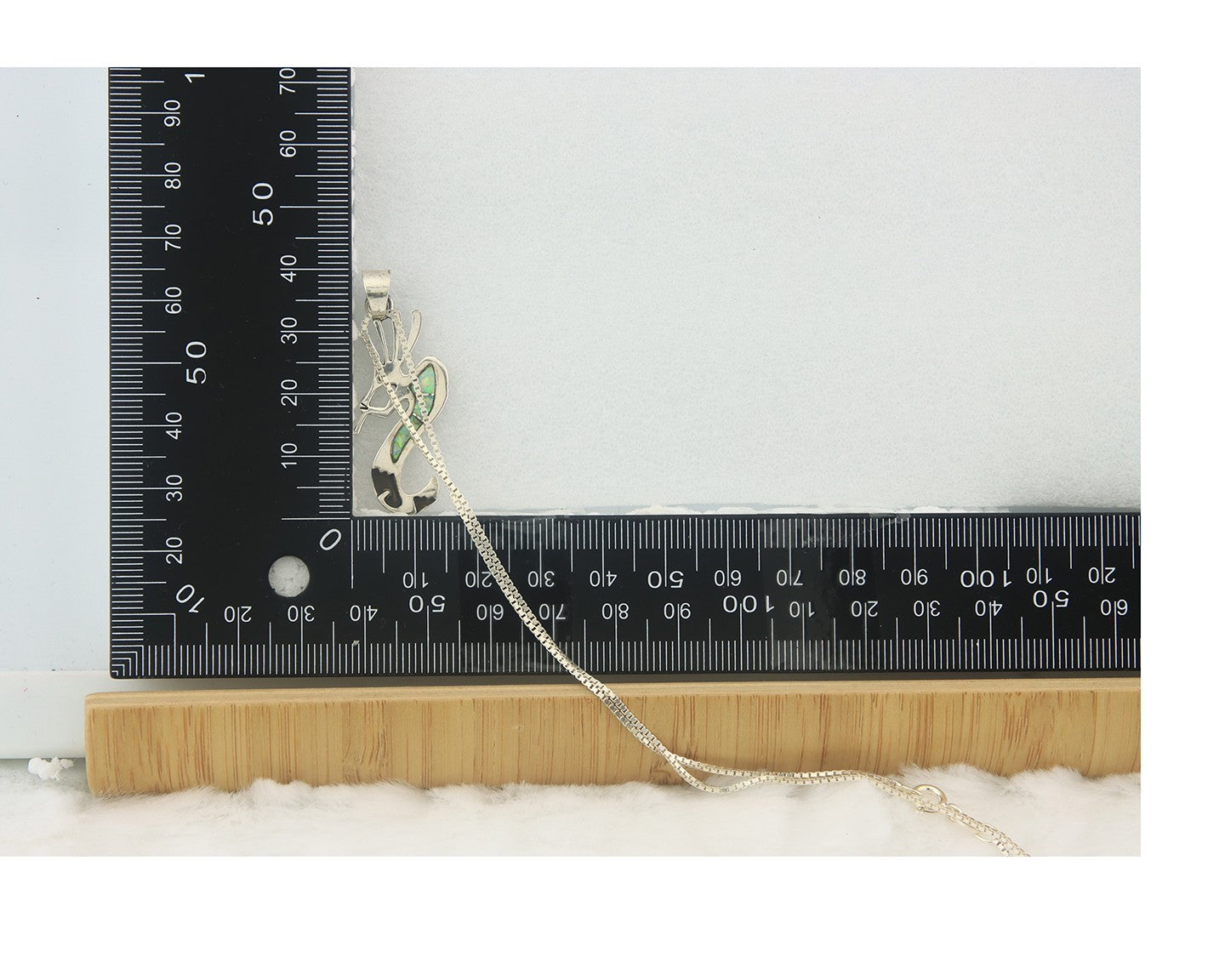 Navajo Kokopelli Necklace Sterling Silver Opal Vintage Signed BB