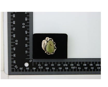 Navajo Ring .925 Sterling Green Turquoise Artist Signed Guerro C.80's