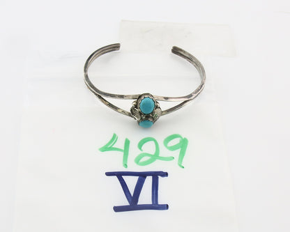 Vintage Navajo Bracelet 925 Silver Turquoise Tranditional Handmade Signed K