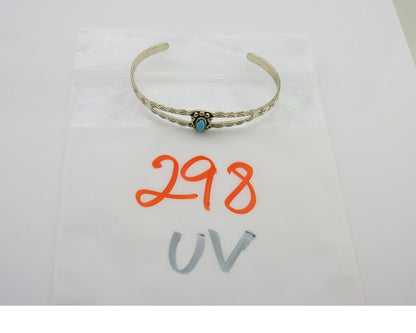 Navajo Cuff Bracelet 925 Silver Turquoise Cuff Native American Artist C.80's