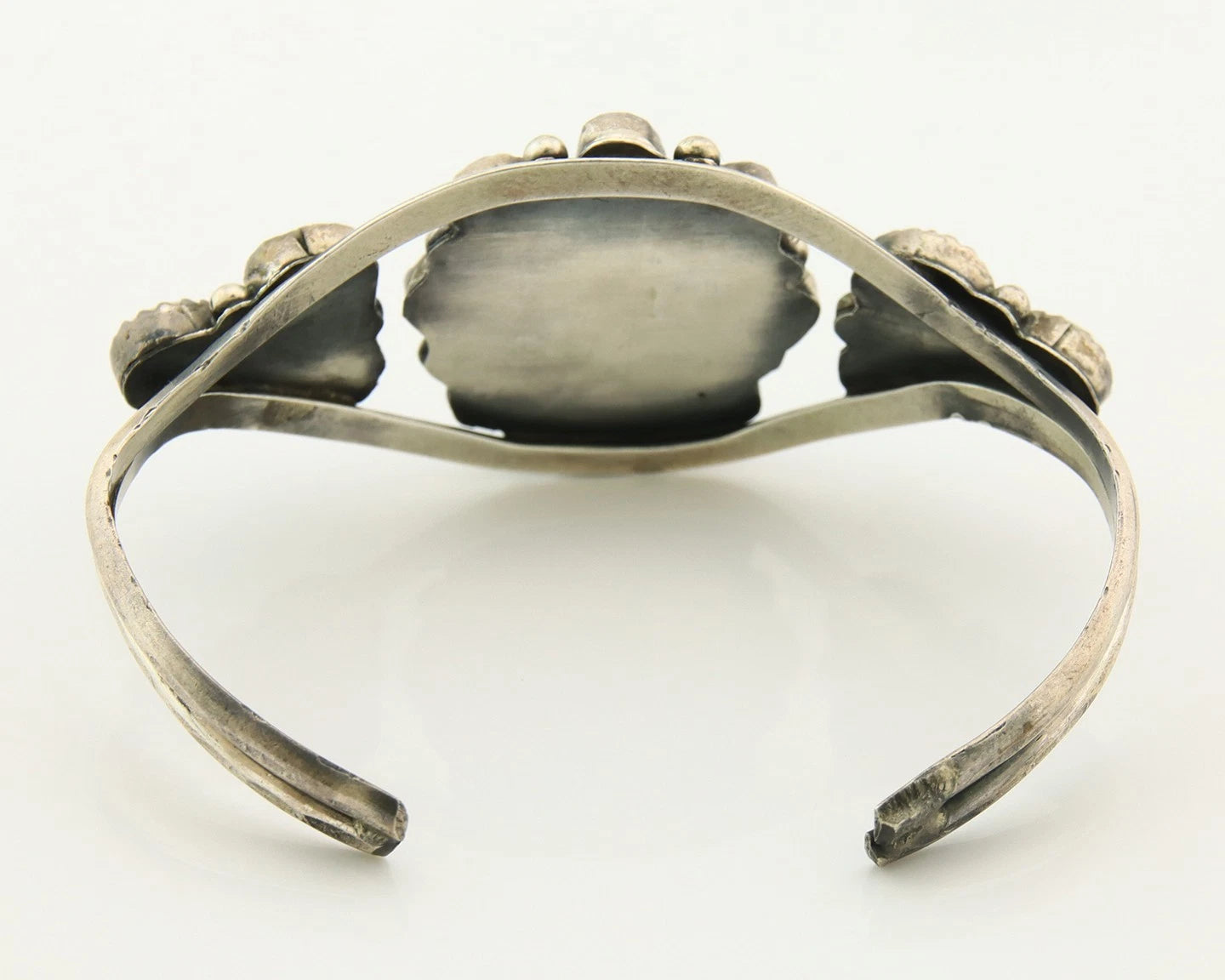 Navajo Cuff Bracelet Sterling Silver MOP Vintage Native Artist Handmade
