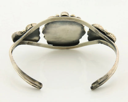 Navajo Cuff Bracelet Sterling Silver MOP Vintage Native Artist Handmade