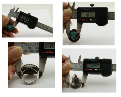 Navajo Handmade Ring 925 Silver Nevada Turquoise Native Artist C.80's