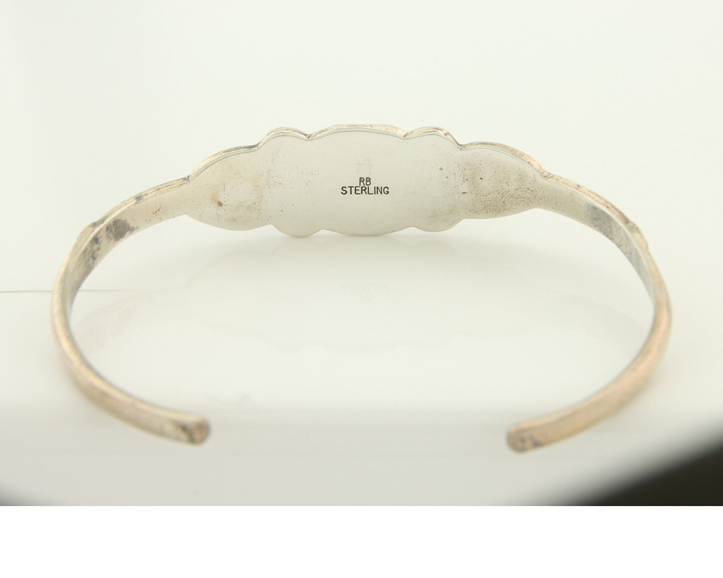 Navajo Bracelet 925 Silver Coral & Turquoise Cuff Signed Running Bear C.80's