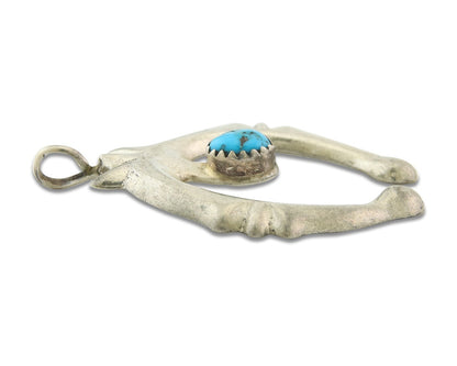 Navajo Sterling Silver Pendant Handmade Authentic Vintage Sand Cast