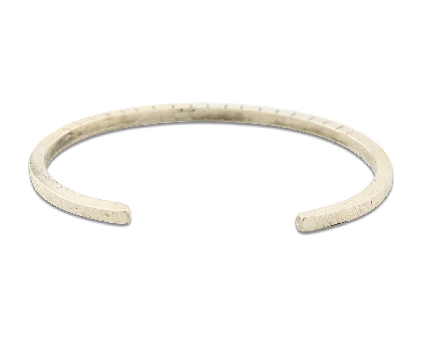 Navajo Bracelet 925 Silver Hand Stamped Signed M.C. ISASIB C.80's