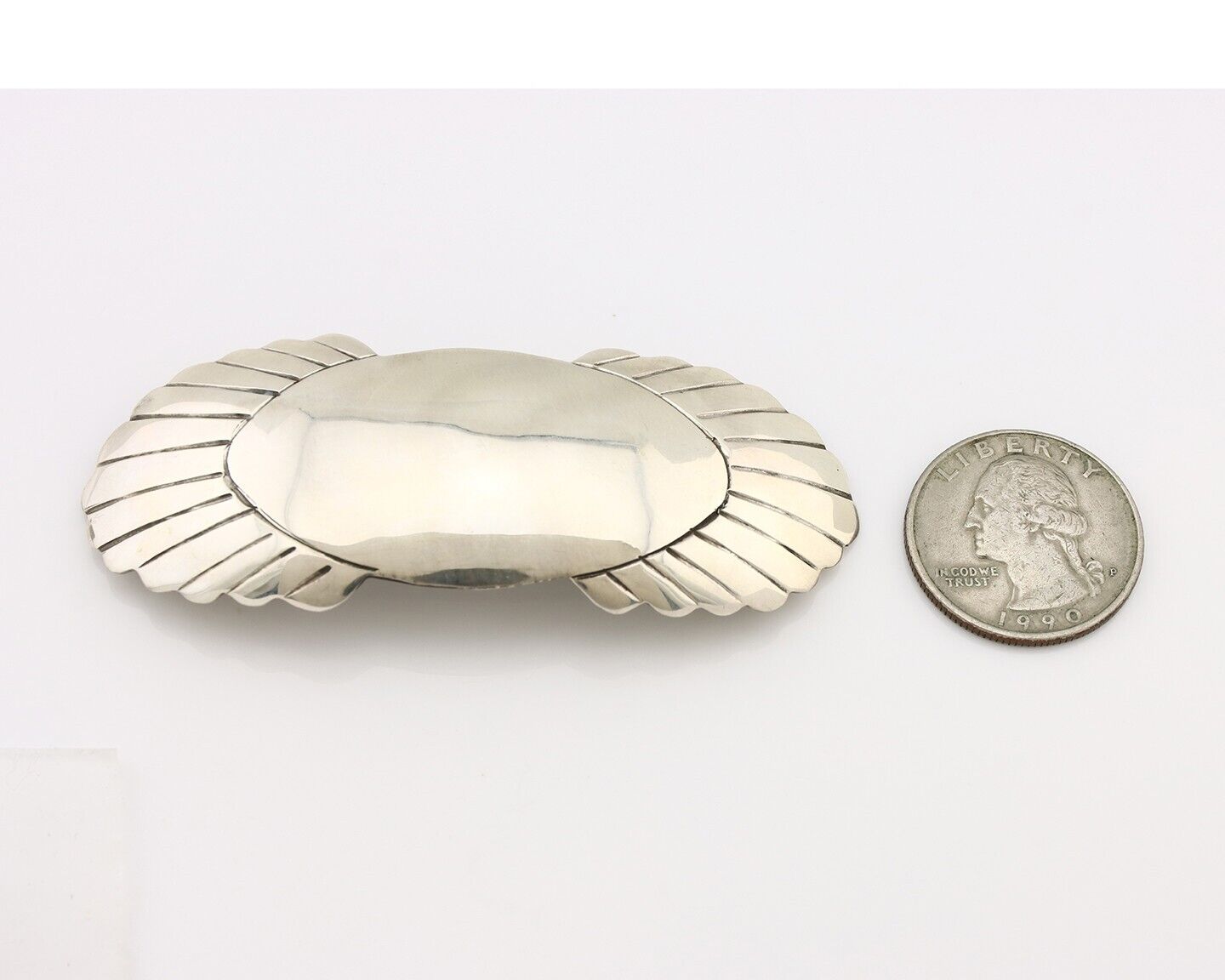 Women's Navajo Hair Clip Hand Stamped 925 Silver Artist Signed C Montoya C.80's