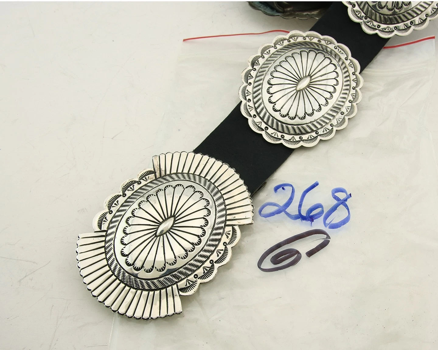 Navajo Concho Belt Sterling Silver Handmade Vintage Signed Suzie James
