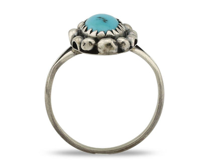 Navajo Ring 925 Silver Turquoise Artist Signed SkyStone Creations C.80's