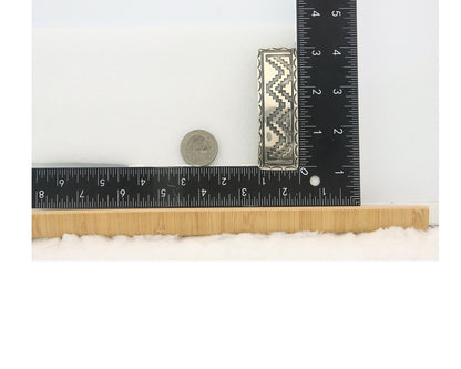 Vintage Navajo Barrette 925 Sterling Silver Hand Stamped Signed DB